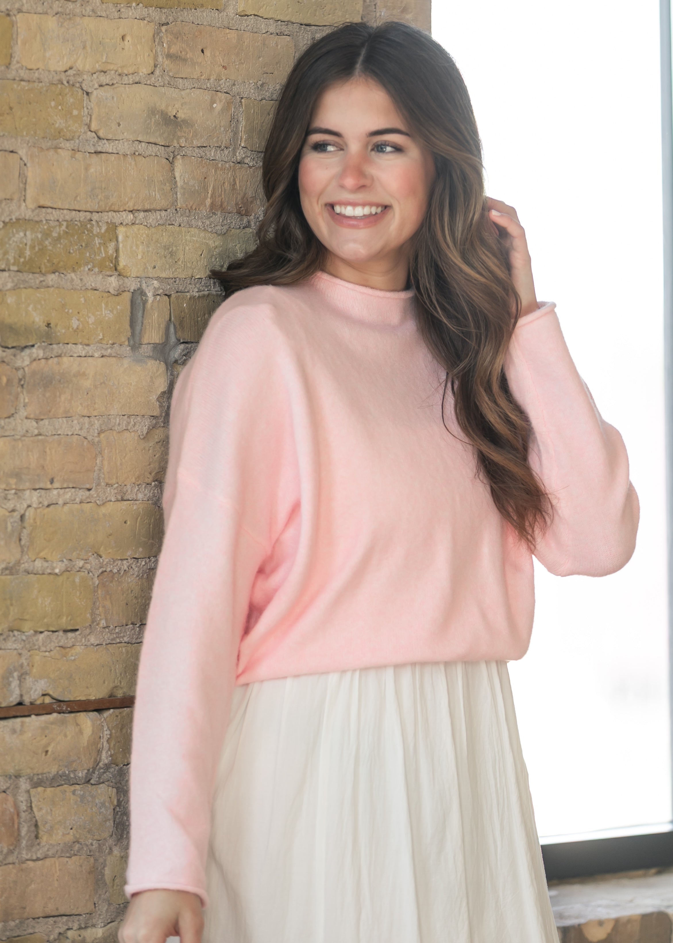 Things Between® Oversized Baby Pink Piper Pullover