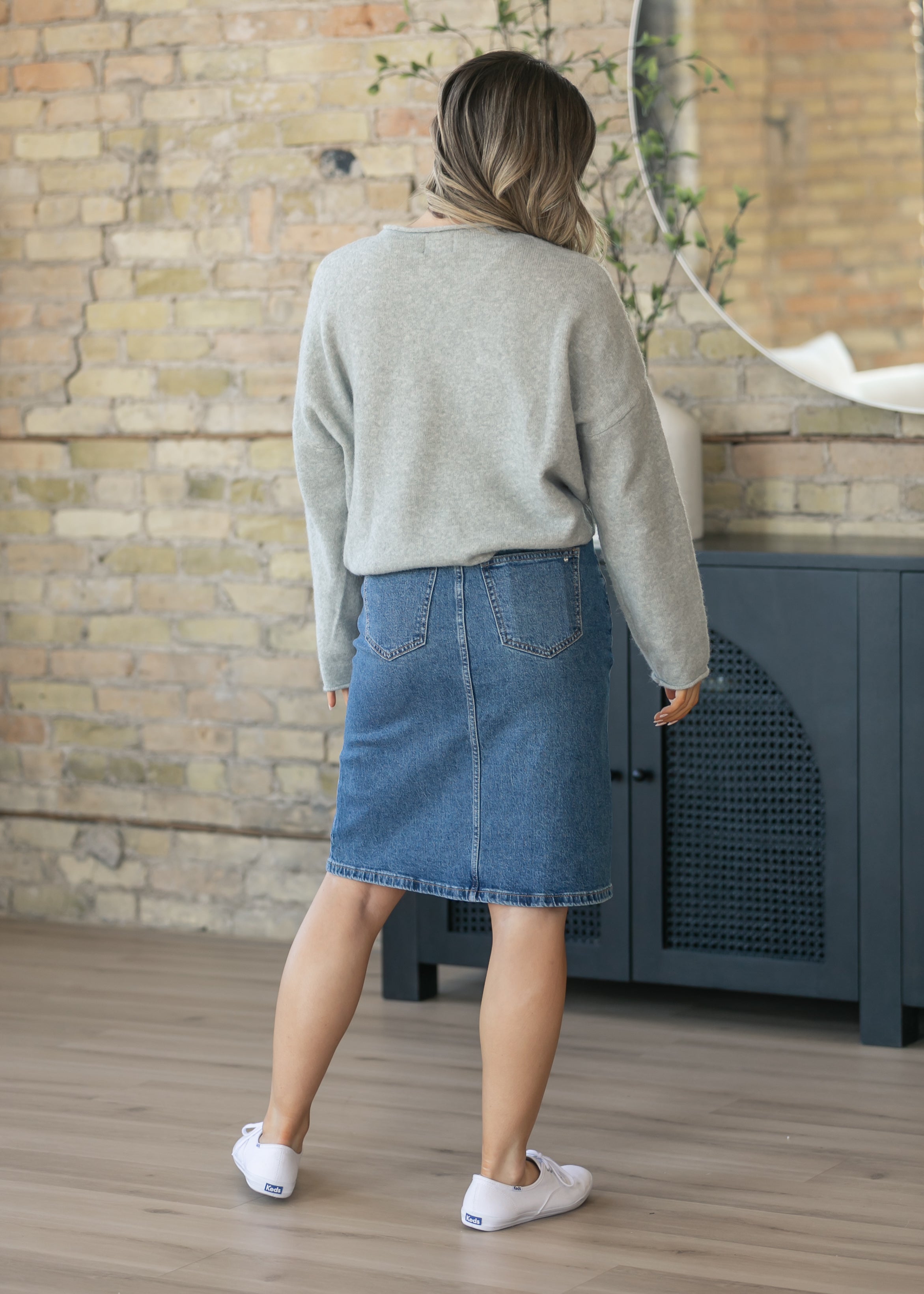Things Between® Oversized Gray Piper Pullover