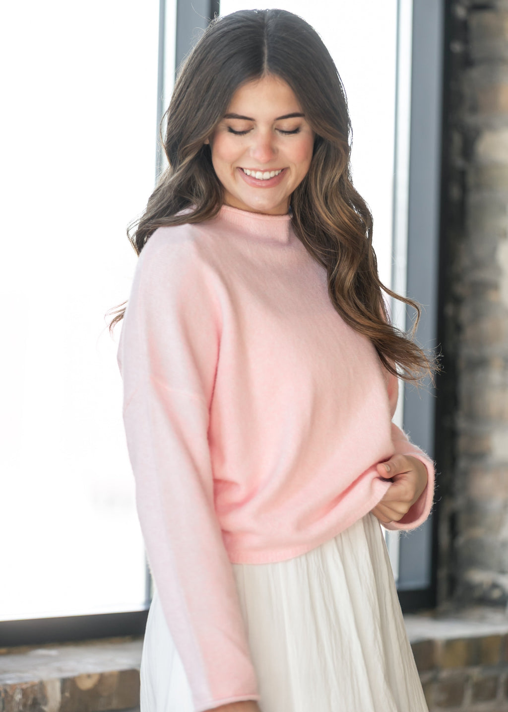 Things Between® Oversized Baby Pink Piper Pullover
