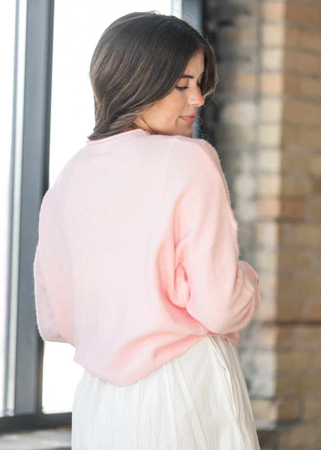 Things Between® Oversized Baby Pink Piper Pullover