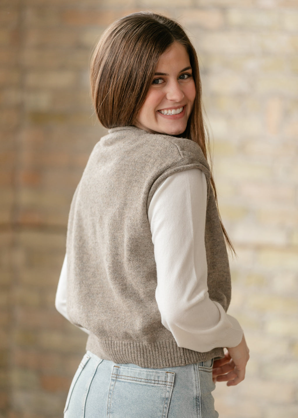 Things Between® Mocha Piper Vest Cardigan - FINAL SALE
