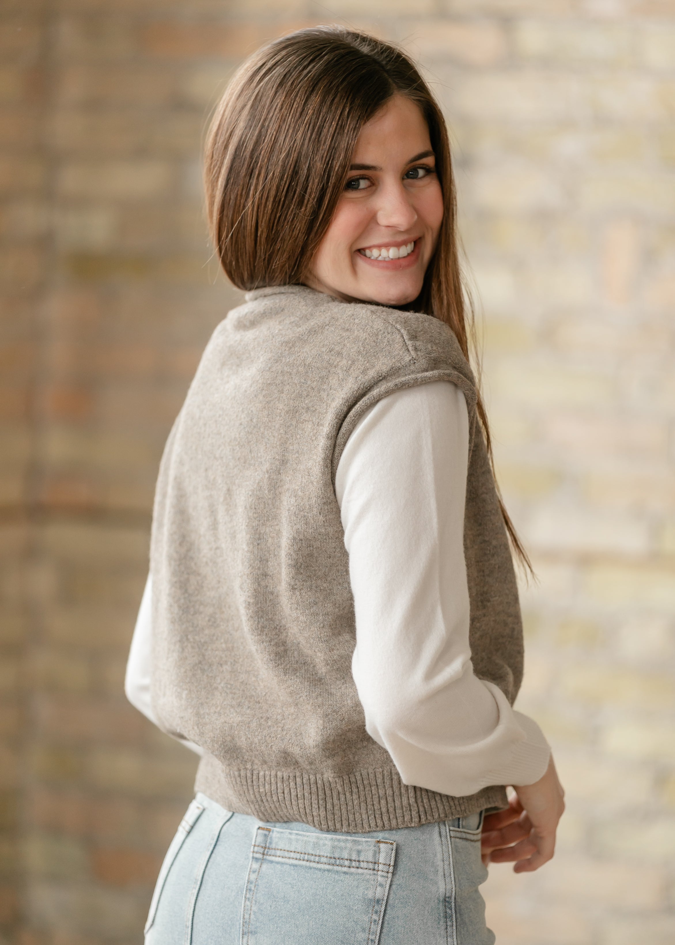 Things Between® Mocha Piper Vest Cardigan - FINAL SALE